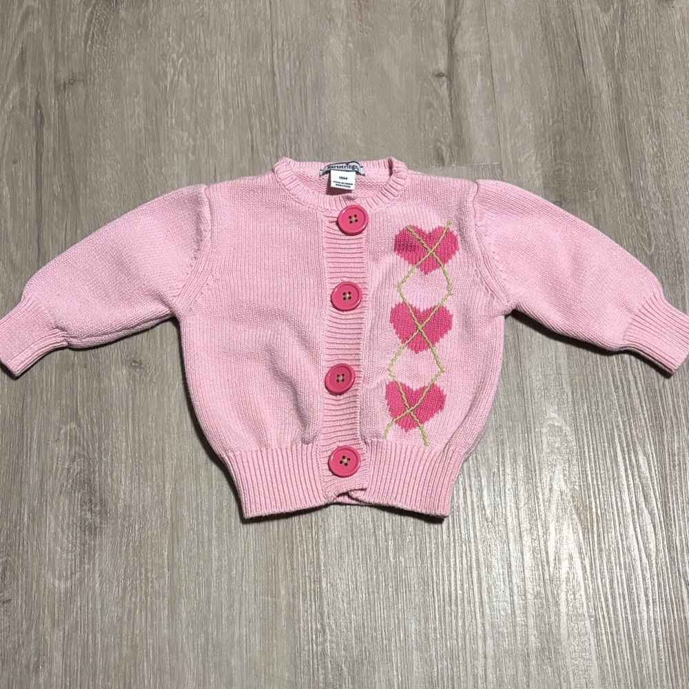 Hartstrings Pink Button-Up Sweater